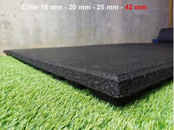 Dalle en caoutchouc de 42 mm en 1 m x 1 m - surface lisse - LEVEL addict